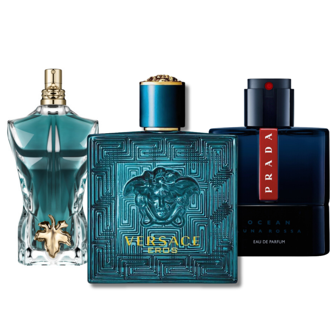 Packung mit 3 Düften: Prada Luna Rossa, Versace Eros, Le Beau (Eau de Parfum)