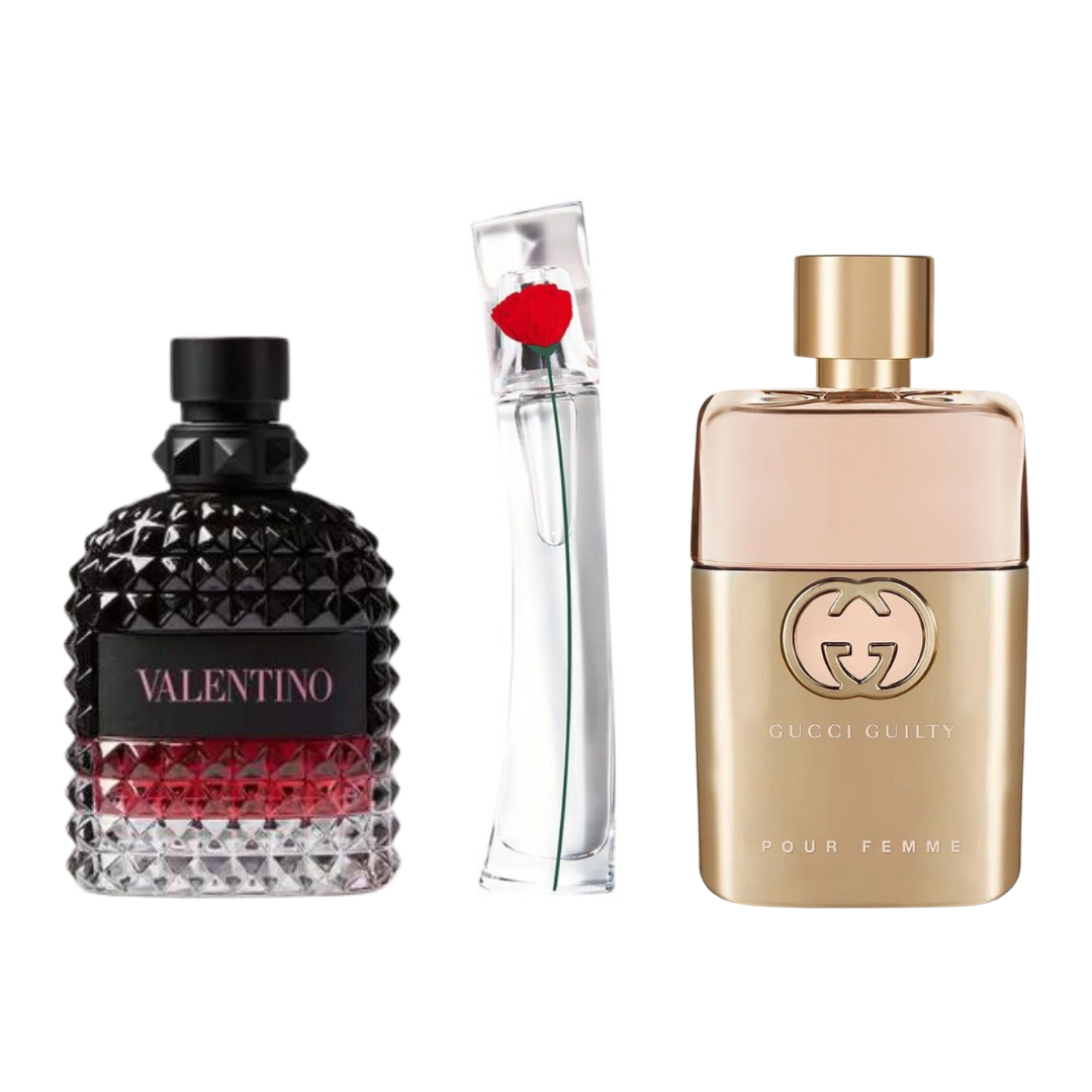 3er-Pack Parfums: Gucci Guilty, Valentino Intense, Flower By Kenzo (Eau de Parfum)